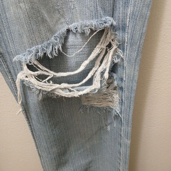 American eagle True Boot light denim distressed Holes destroyed jeans size 10R - Picture 10 of 16